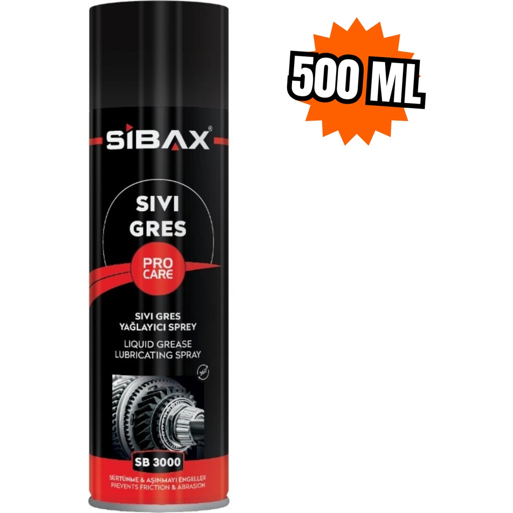 Sibax Sıvı Gres Yağı 500 ml | Çok Amaçlı Yağlayıcı Sprey | Sürtünme ve Aşınma Önleyici SB3000 Oto Yağlayıcılar Fiyatı