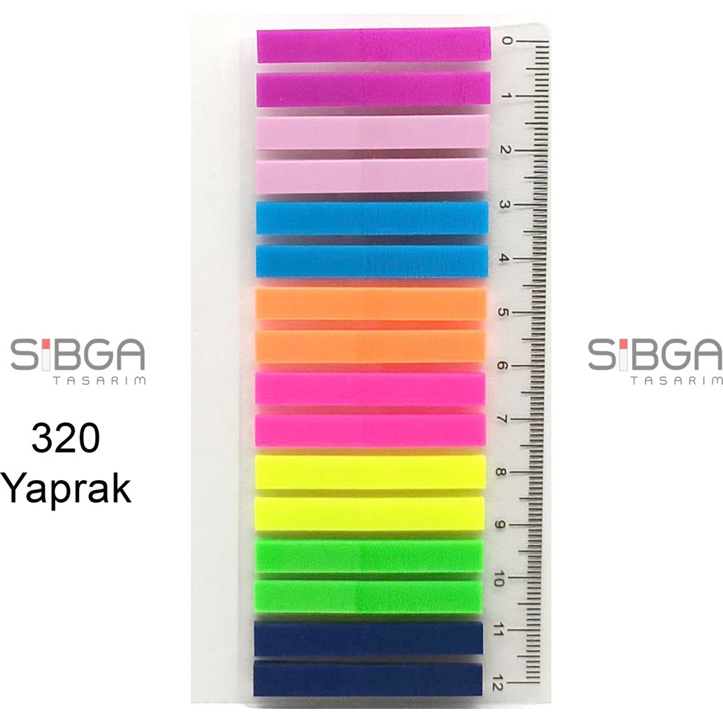 Sibga Tasarım 320 Yaprak Ince Şerit Şeffaf Renkli Kitap Ayracı Ayraç Sticker Diğer Fiyatı