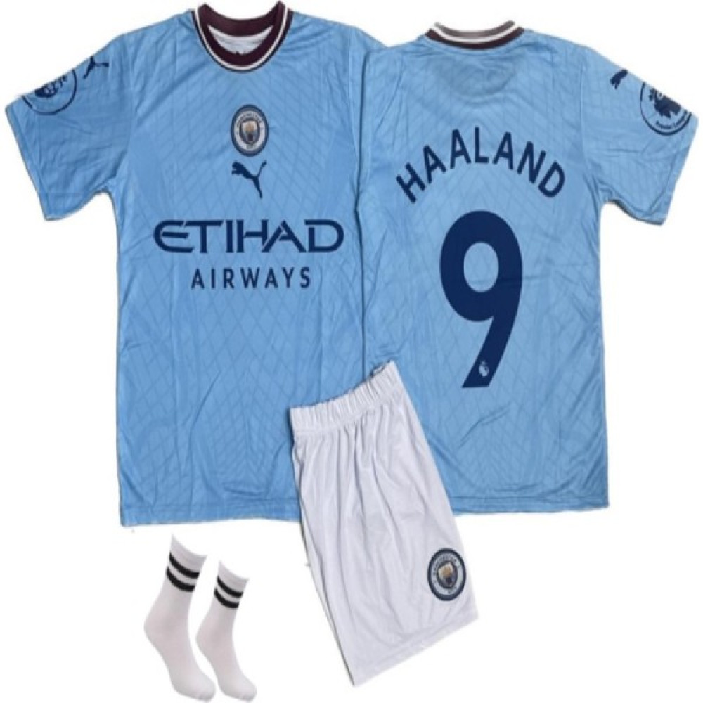 Sidas Manchester City Haaland Mavi 3 Lü Set Çocuk Forması Yeni Sezon Futbol Malzemeleri Fiyatı