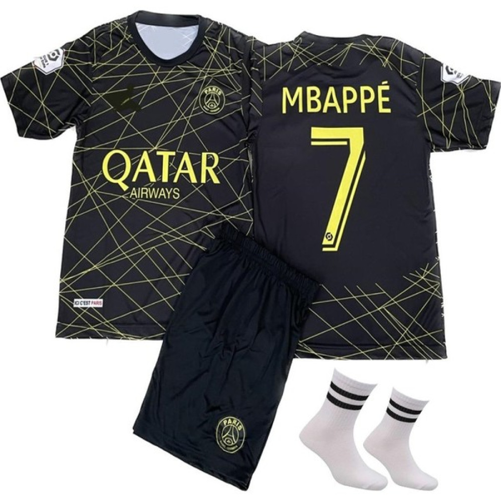 Sidas Psg 22/23 Sezon Çocuk Forma Takımı 3 Lü Set Mbappe Siyah-Gold Özel Tasarım Forma MBAPPGOLD01M Futbol Malzemeleri Fiyatı