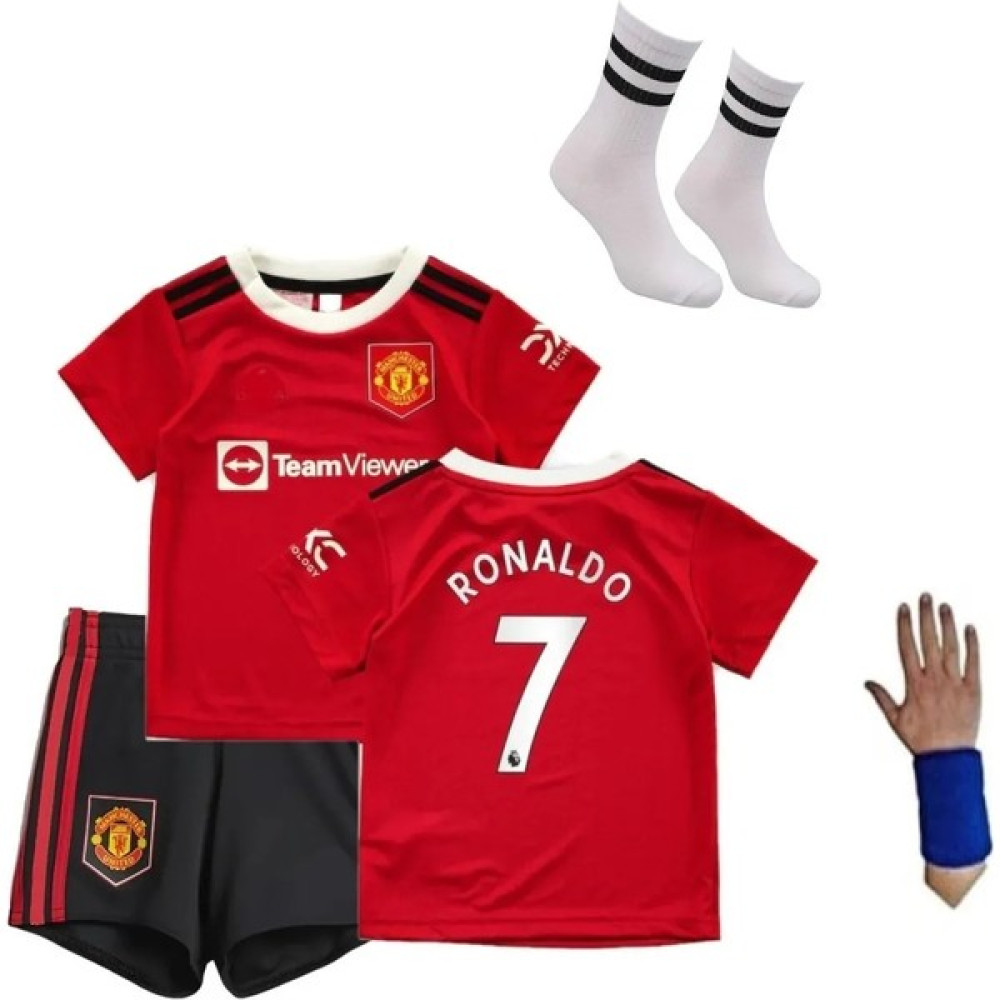 Sidas Ronaldo Manchester United Kırmızı Bisiklet Yaka Çocuk Futbol Forması 4'lü Set Futbol Malzemeleri Fiyatı