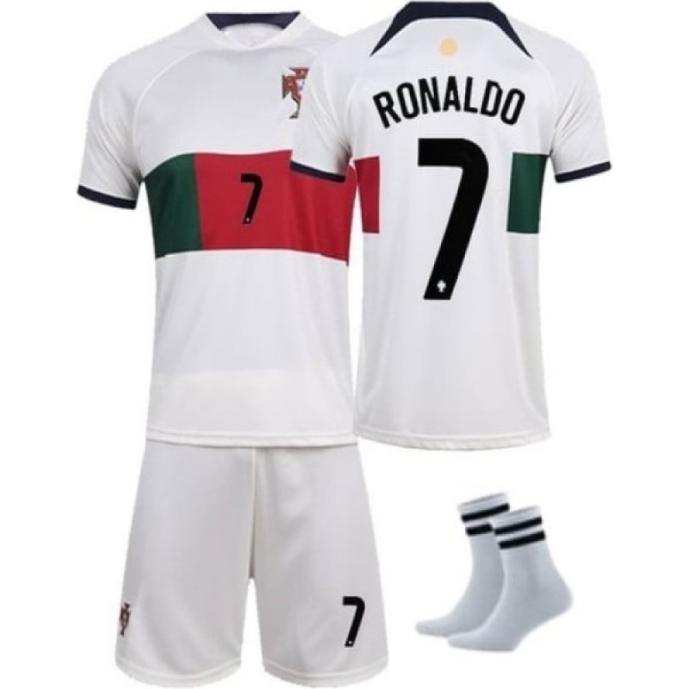 Sidas Ronaldo Portekiz Milli Takım Deplasman Beyaz-Yeşil Çocuk Futbol Forması 3'lü Set Futbol Malzemeleri Fiyatı