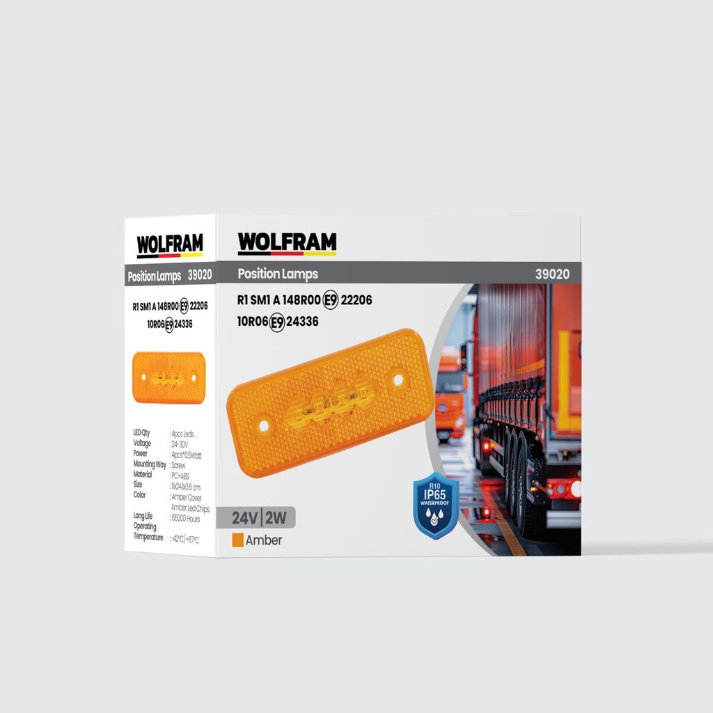 Side Marker Yan Pozisyon Lambası Amber Renk LED 24V 2W E9-R10 Belgeli 10'lu Ledli Lambalar Fiyatı