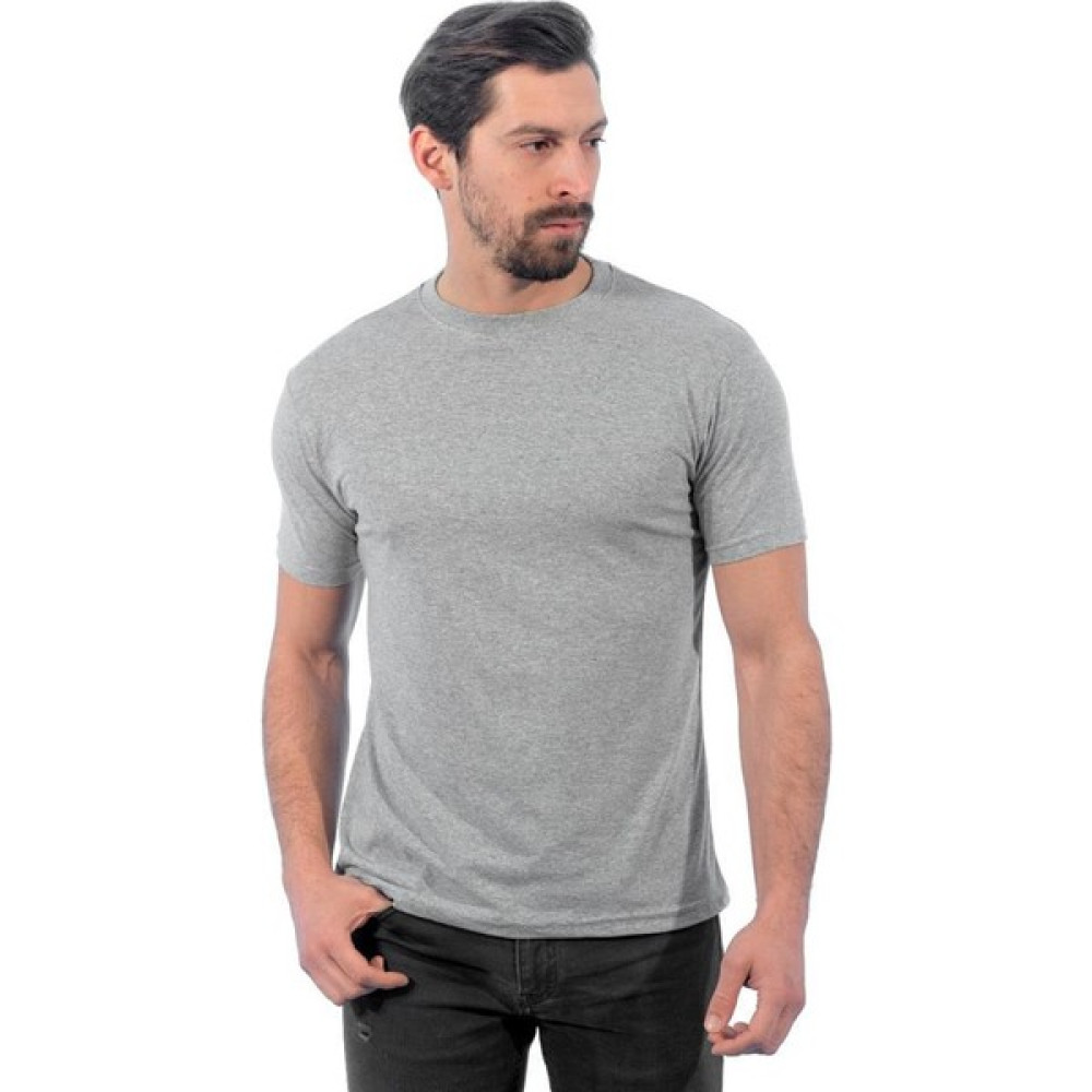 Sıfır Yaka Tişört, Gri -112E630- Bisiklet Yaka Tshirt, T-shirt Erkek T-shirt Fiyatı