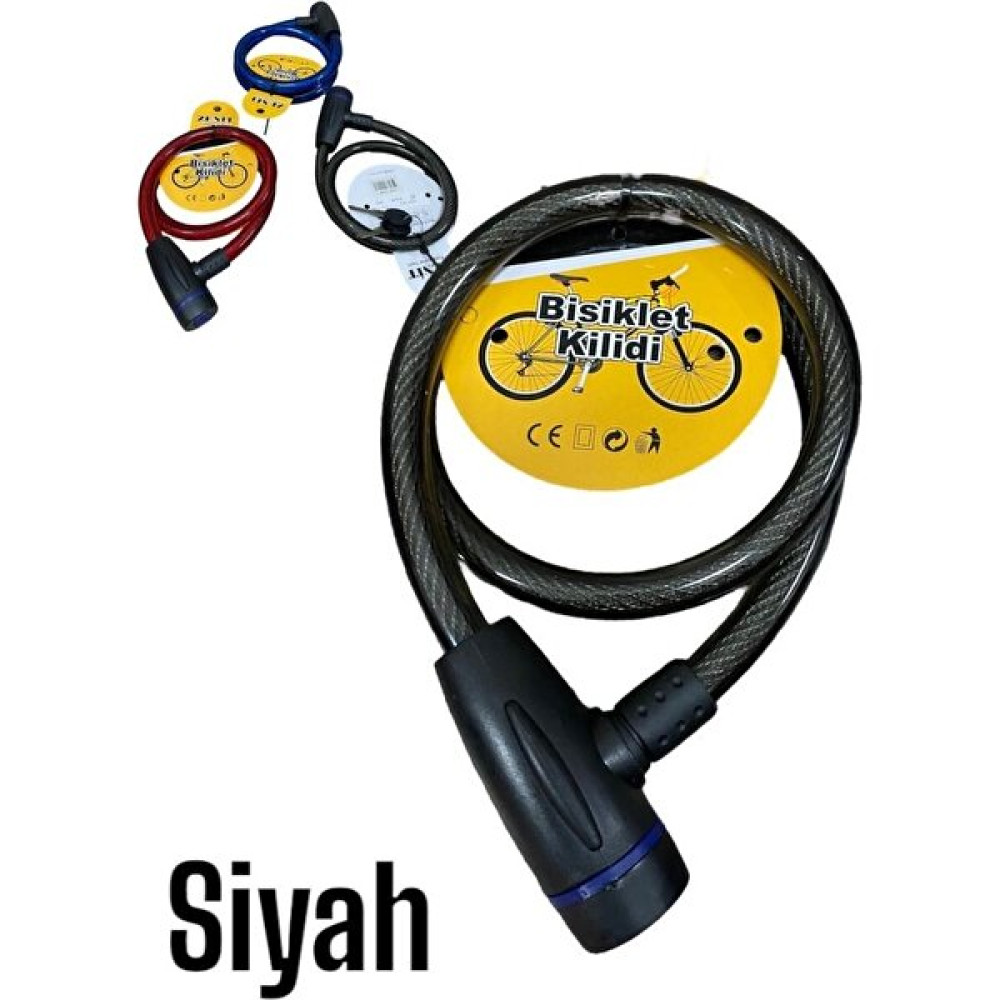 Sıfır312 Anahtarlı Bisiklet Motosiklet Kilidi 65 cm Uzunluk 1,8 cm Kalınlık Çelik Materyal Bisiklet Aksesuarları Fiyatı