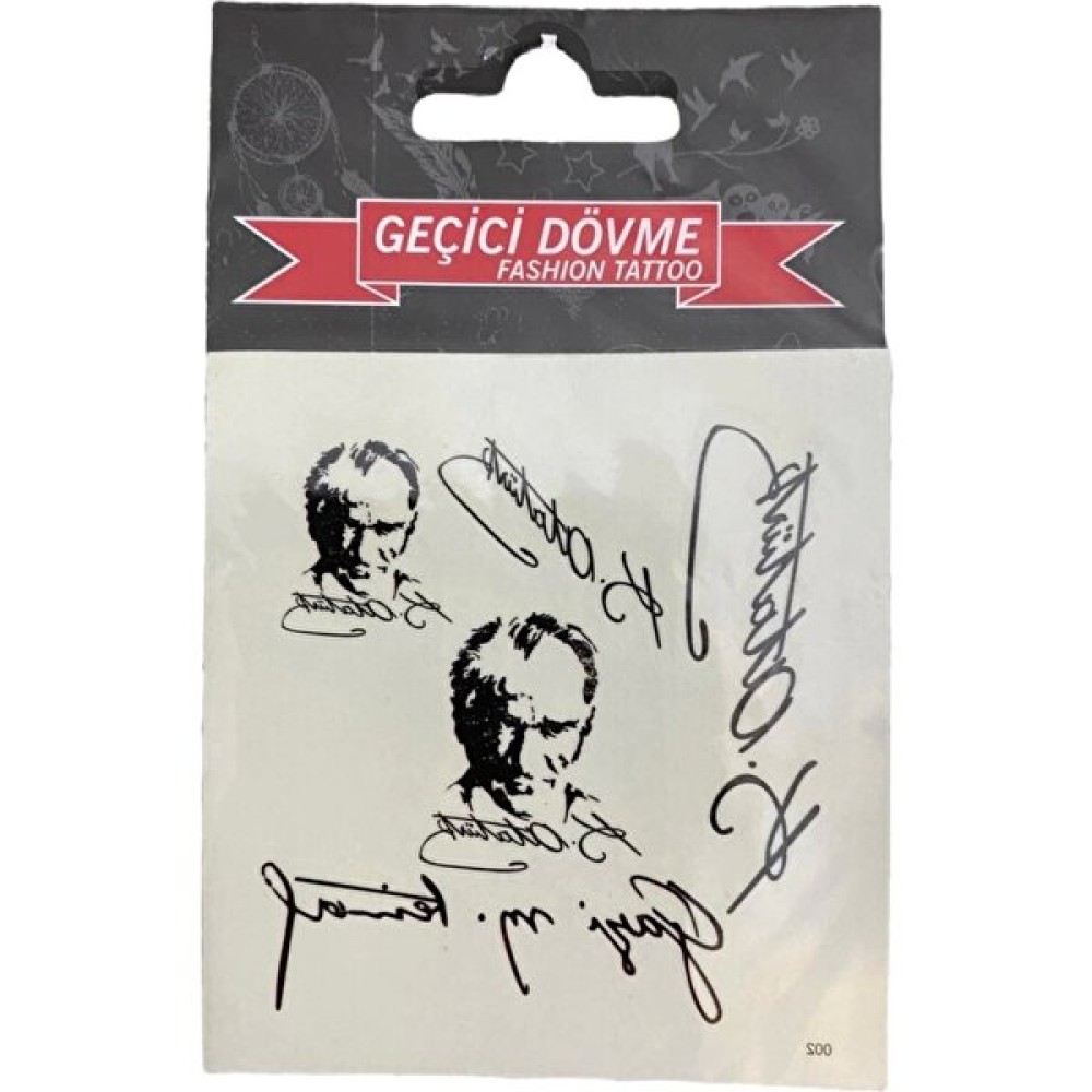 Sıfır312 Atatürk Imzalı ve Atatürk Siluetli Geçici Dövme - Atatürk'lü Geçici Dövme Sağlık / Bakım / Kozmetik Fiyatı