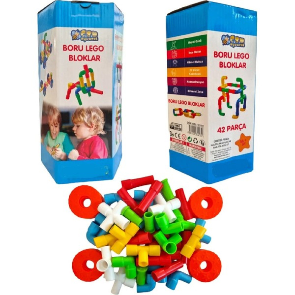 Sıfır312 Tekerlekli Boru LEGO Seti 42 Parça - Eğitici, Motor Becerisi Boru LEGO Blok Legolar ( Yapım Oyuncakları ) Fiyatı
