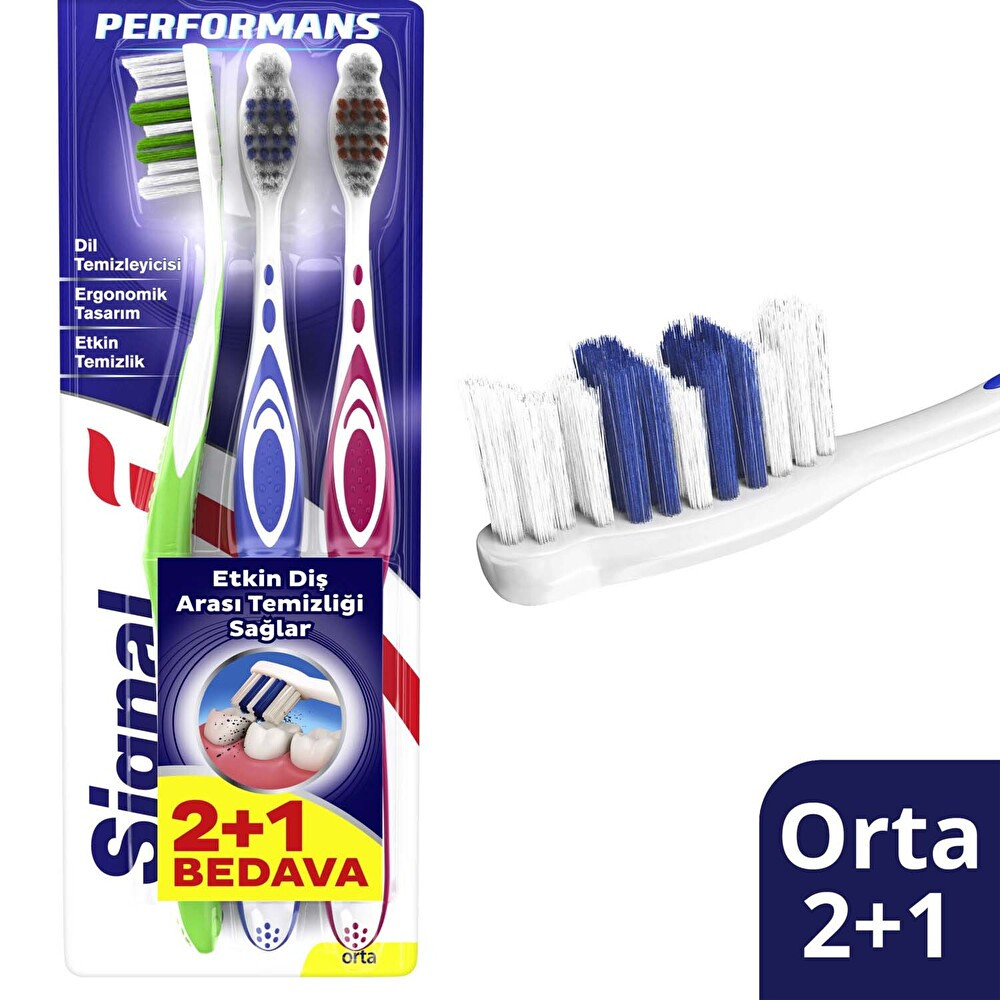 Signal Diş Fırçası Performans 46.5 Gr 2+1 Diş Fırçaları Fiyatı