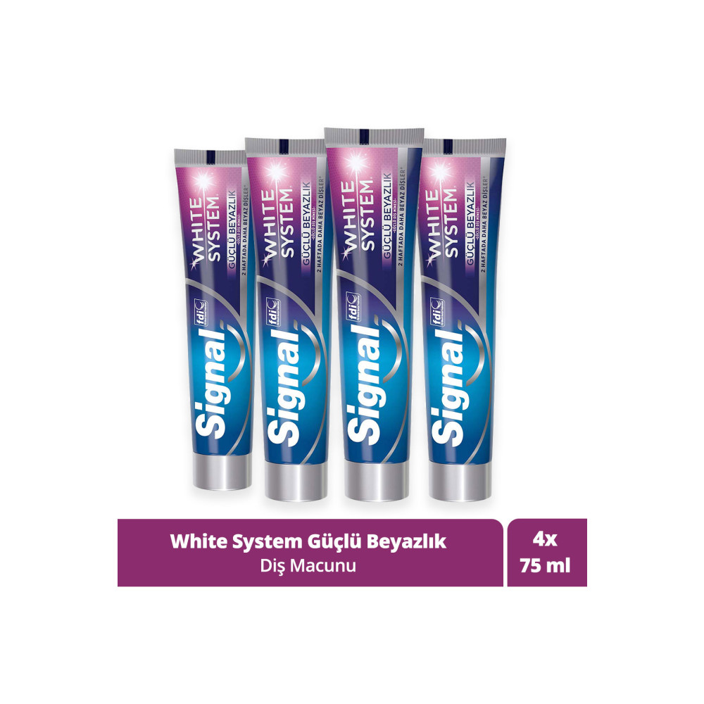Signal White System Diş Macunu Güçlü Beyazlık Güçlü Diş Minesi 75 Mlx4 Diş Macunları Fiyatı