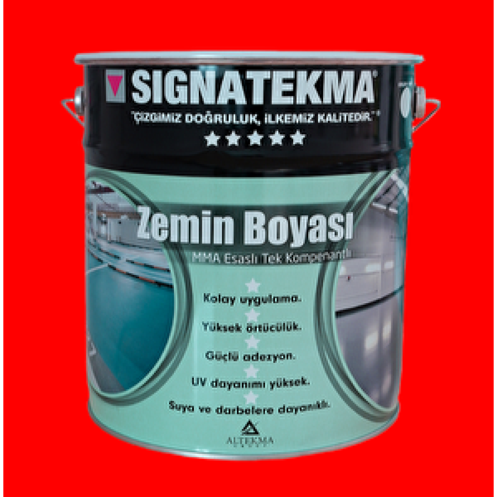 Signatekma Zemin Boyası-MMA Reçine Esaslı 20 Kg Kırmızı RAL 3020 Boyalar Fiyatı