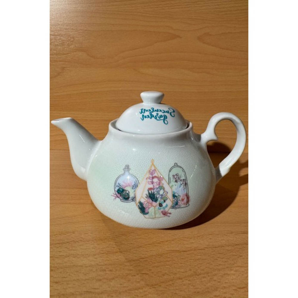 SİHİRLİ AYAKLAR Çaydanlık Üstü Desenli Beyaz Porselen Desenli Demlik 600 ml Çay / Çaydanlık Setleri Fiyatı