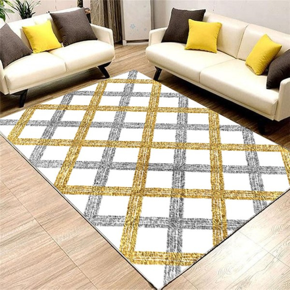 Sihirli Halı Dijital Baskı Yıkanabilir Kaymaz Taban Salon Mutfak Koridor Halısı Gold HS311 - 100 x 300 cm Salon Halısı Fiyatı