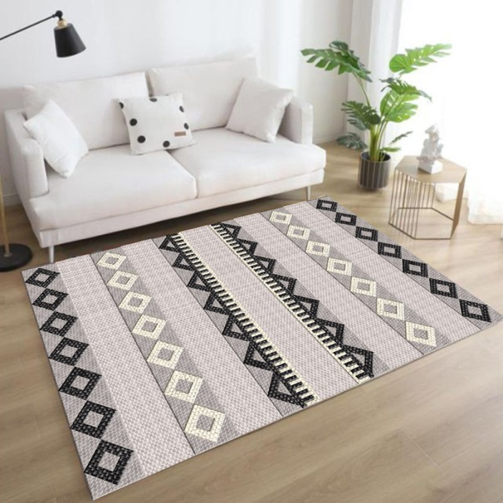 Sihirli Halı Dijital Baskı Yıkanabilir Kaymaz Taban Salon Mutfak Koridor Halısı Gri SD749 - 100 x 150 cm Salon Halısı Fiyatı