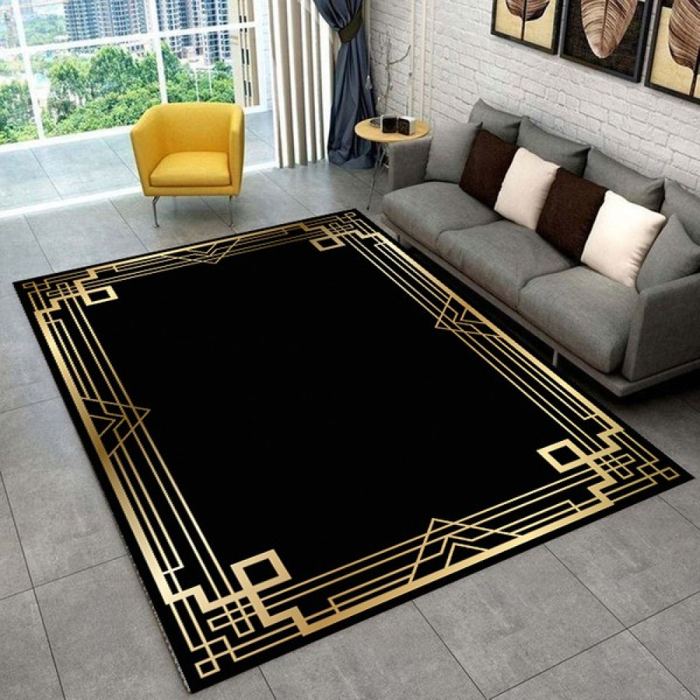 Sihirli Halı Dijital Baskı Yıkanabilir Kaymaz Taban Salon Mutfak Koridor Halısı Siyah HS428 - 80 x 250 cm Salon Halısı Fiyatı