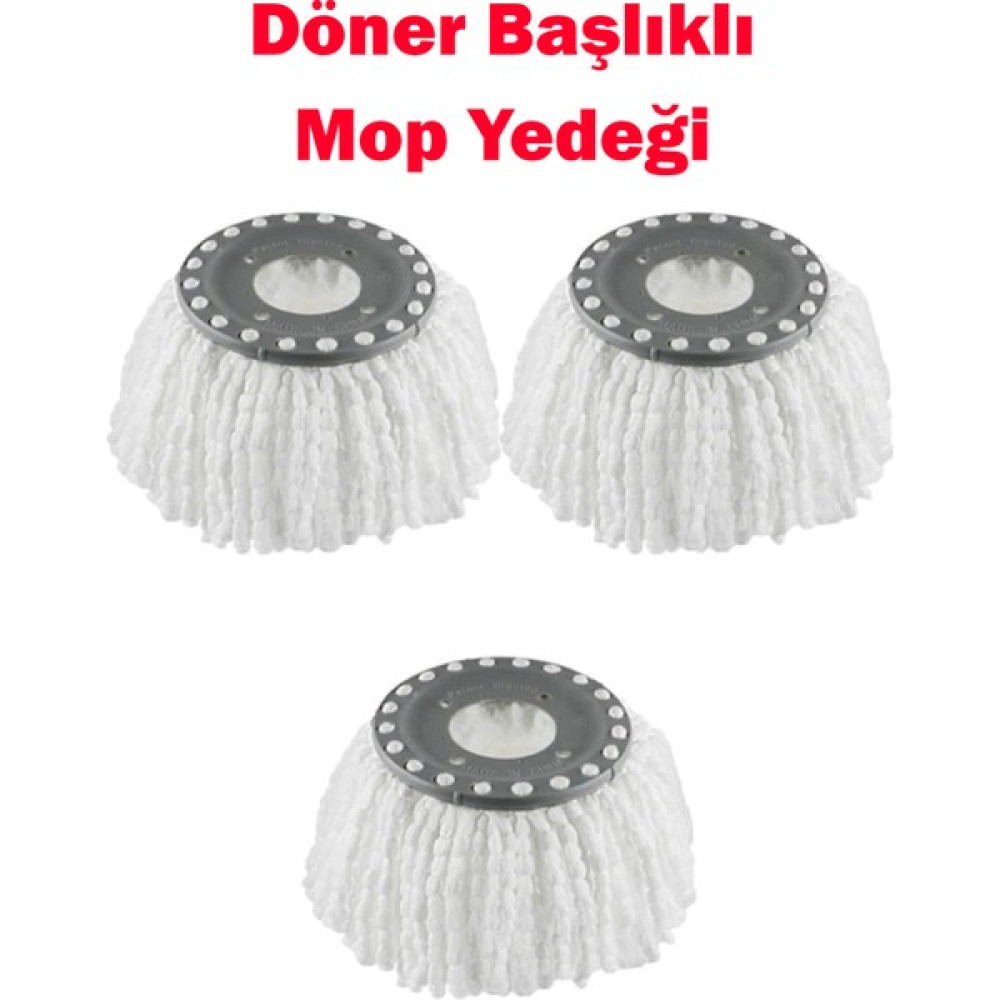 Sihirli Mop Döner Başlıklı Mop Yedeği Yedek Paspas 3 Adet - Beyaz Temizlik Malzemeleri Fiyatı