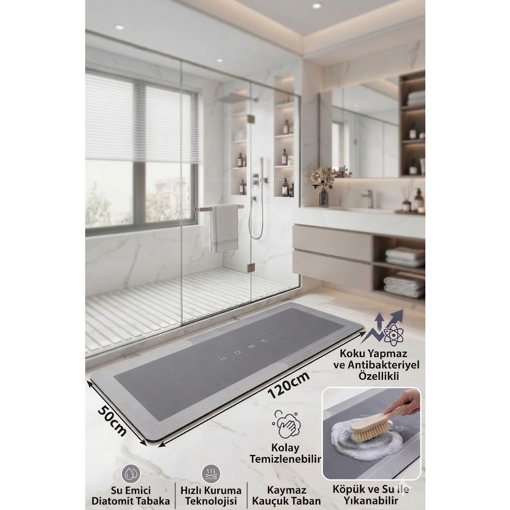Sihirli Mop Su Emici Banyo Paspası Kaymaz Tabanlı Su Emici Yapı 50X120M Uzun Araca Özel Paspaslar Fiyatı