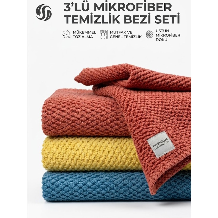 Sihirli Mop Temizlik Bezi Leke Tutmaz Mutfak Bez Seti 30X30CM 3'lü Set Deterjan ve Temizlik Ürünleri Fiyatı