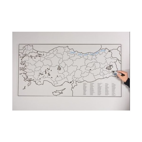 Sihirli Tahta Türkiye Haritası 56 x 110 cm + Kalem Kalem & Yazı Gereçleri Fiyatı