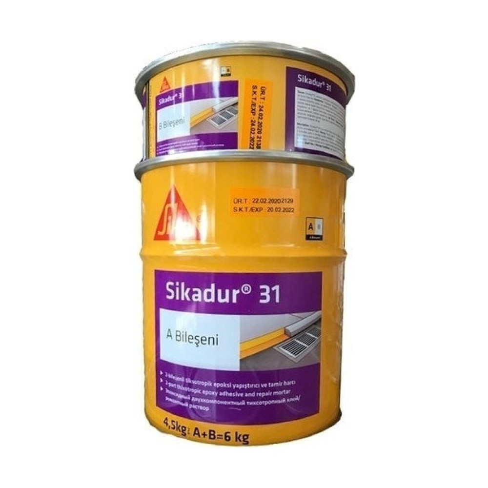 Sika - Sikadur 31 Iki Bileşenli Tiksotropik Epoksi Yapıştırıcı ve Tamir Harcı 6 kg Nalburiye & Hırdavat Fiyatı