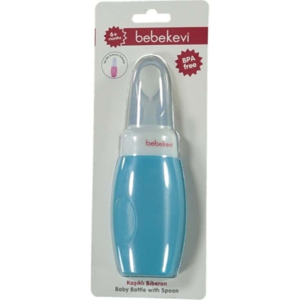 Sıkmalı Silikon Kaşıklı Biberon 225ML - Açık Mavi - 225 ml Biberon Fiyatı
