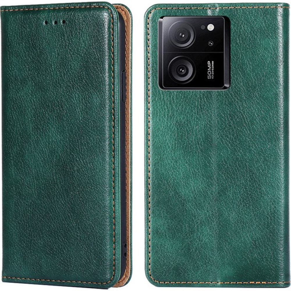 Sikote Xiaomi 13T / 13T Pro / Redmi K60 Ultra Pu Deri Cüzdan Kılıfı Standlı Flip Kapak Kart Tutucu Yeşil (Yurt Dışından) - 13T /13T Pro Cep Telefonu Kılıfı Fiyatı