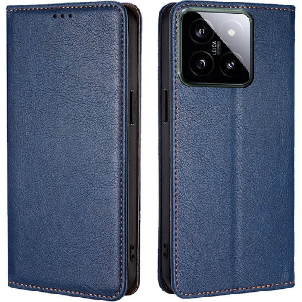 Sikote Xiaomi 14 Pu Deri Cüzdan Kılıfı Standlı Flip Kapak Kart Tutucu Mavi (Yurt Dışından) - Mavi Desenli Cep Telefonu Kılıfı Fiyatı