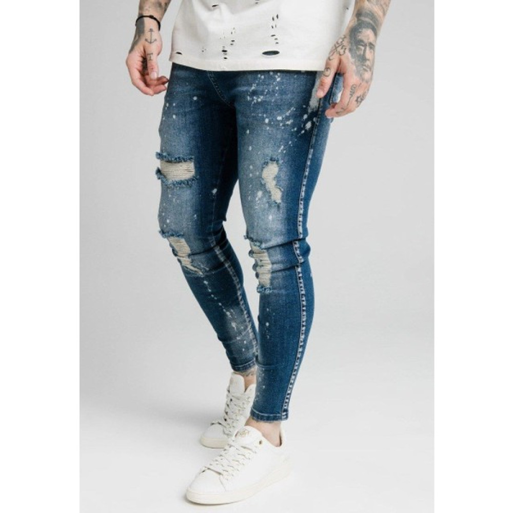 Siksilk Distressed Riot Erkek Kot Pantolon Mavi Erkek Jeans / Kot Pantolon Fiyatı
