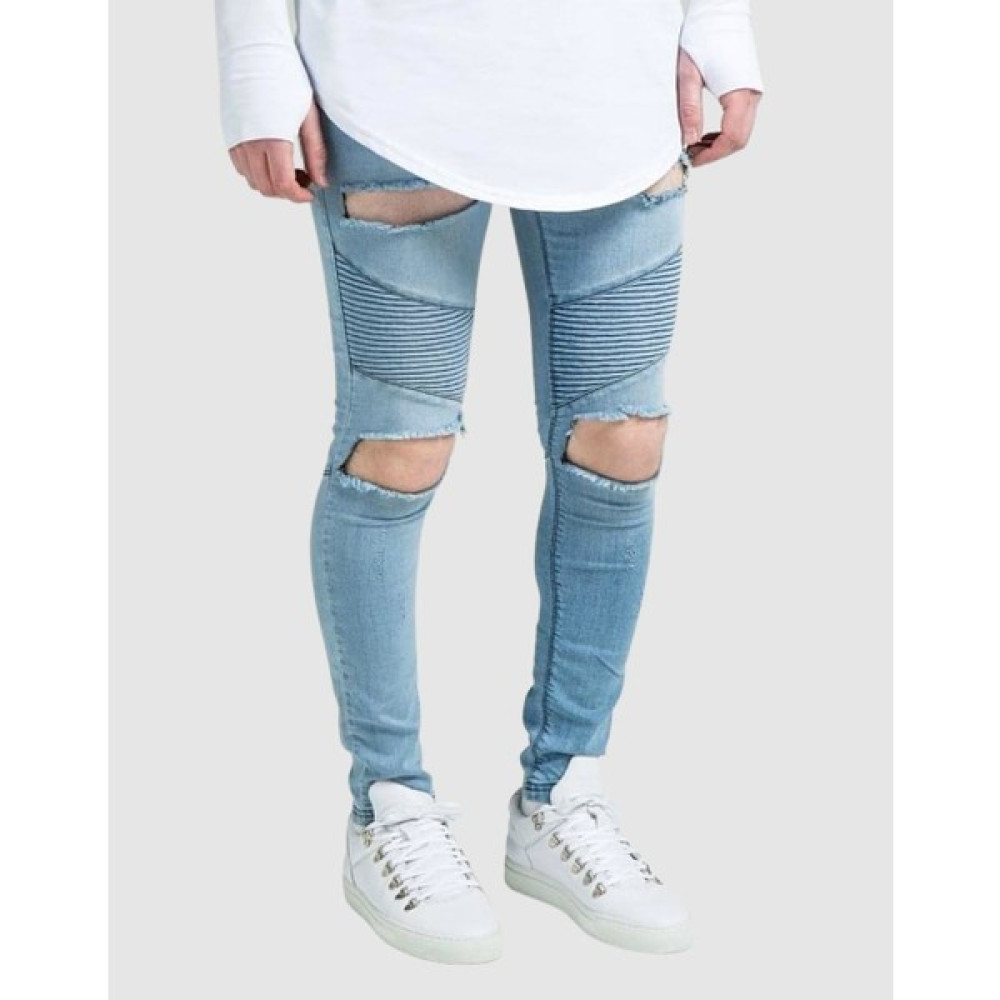 Siksilk Extreme Biker Mavi Erkek Kot Pantolon Erkek Jeans / Kot Pantolon Fiyatı