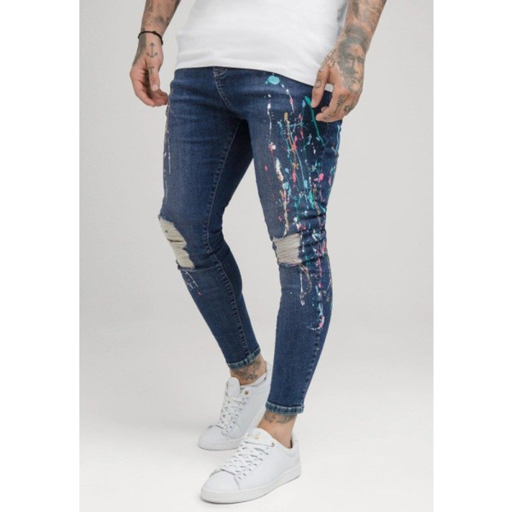 Siksilk Ripped Riot Erkek Kot Pantolon Mavi Erkek Jeans / Kot Pantolon Fiyatı