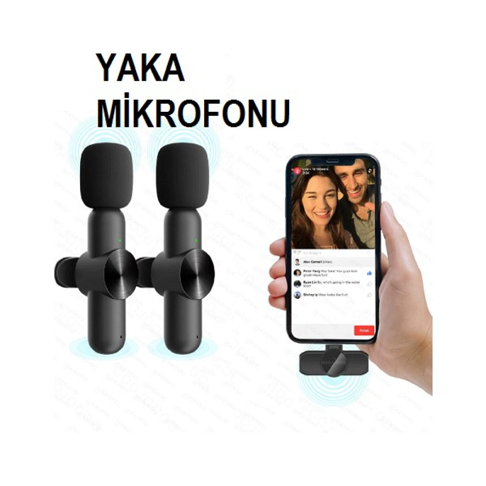 Şıktek Kablosuz Yaka Mikrofonu-Type-C Bluetooth Yaka Mikrofonu Ikili Cep Telefonu Şarj Cihazı Fiyatı
