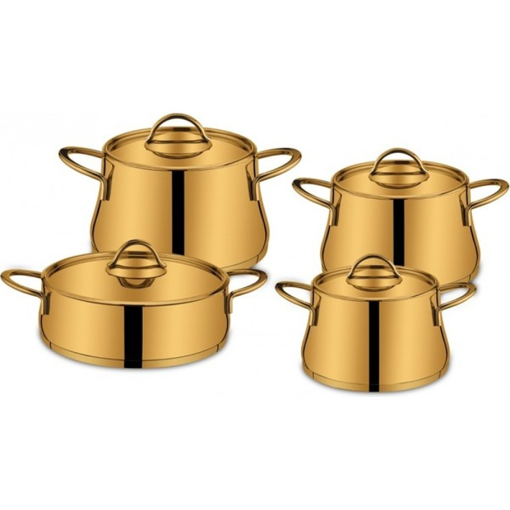 Sıla 8 Parça Tam Gold Çelik Tencere Takımı Çeyiz Seti Tencereler Fiyatı