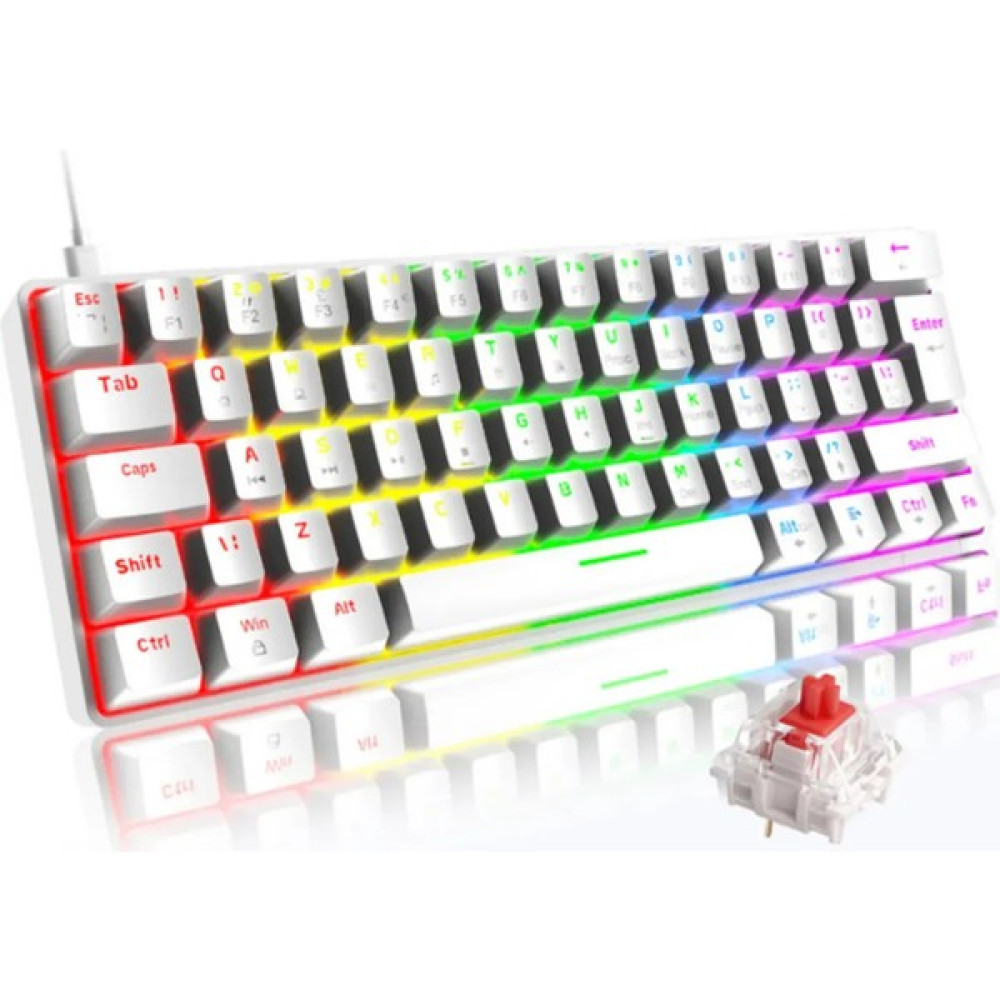 Silabor Rgb Beyaz Renk Kırmızı Switch T60 Mekanik Klavye Oyuncu Klavyesi Fiyatı