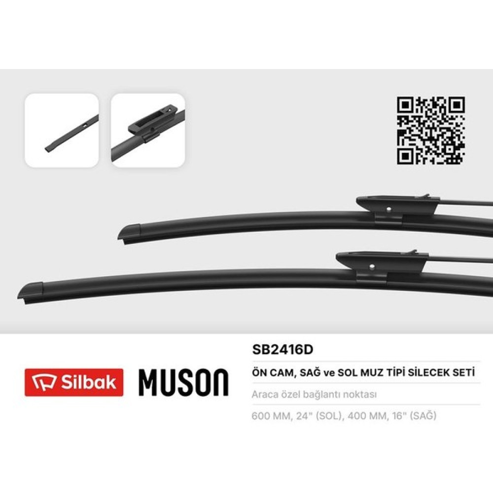Silbak Silecek Süpürgesi 600/400MM Muz Tipi P301-C Elysee-Clıo Iıı 09/05 Talıa 00 Fluence 09 Oto Silecekleri Fiyatı