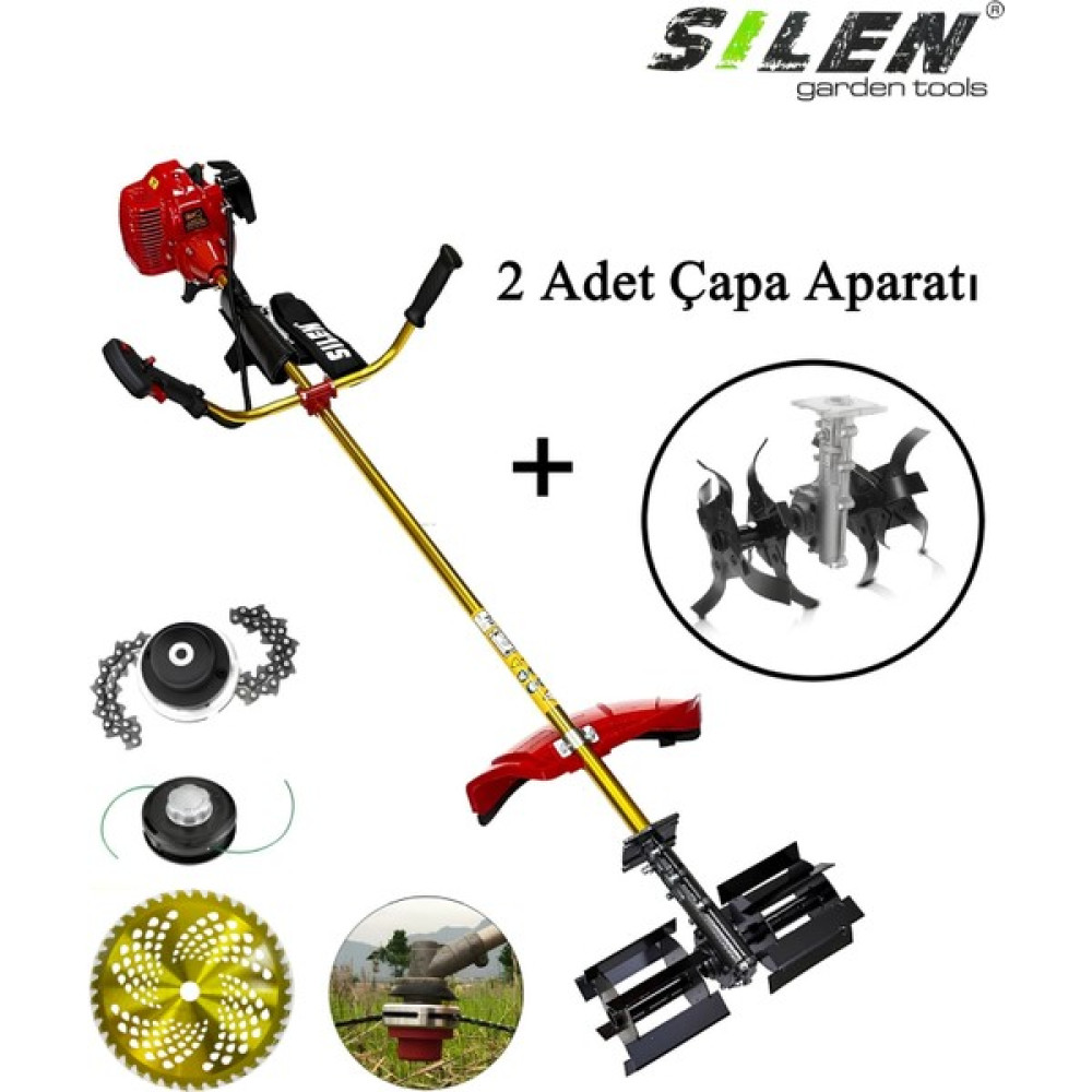 Silen Benzinli Yan Tırpan + 2 Adet Toprak Çapalama Aparatı Bahçe Makinesi Fiyatı