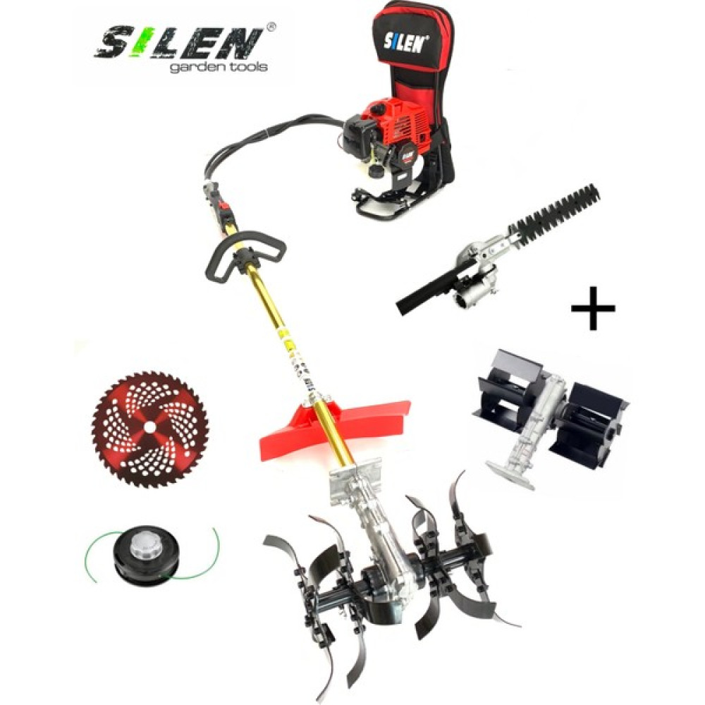 Silen Garden Tools Sırt Tırpan + Çit Kesme + Paletli Çapa + Akrep Çapa Makinesi 3.2kw 4.6hp Çapalama Makinesi Fiyatı