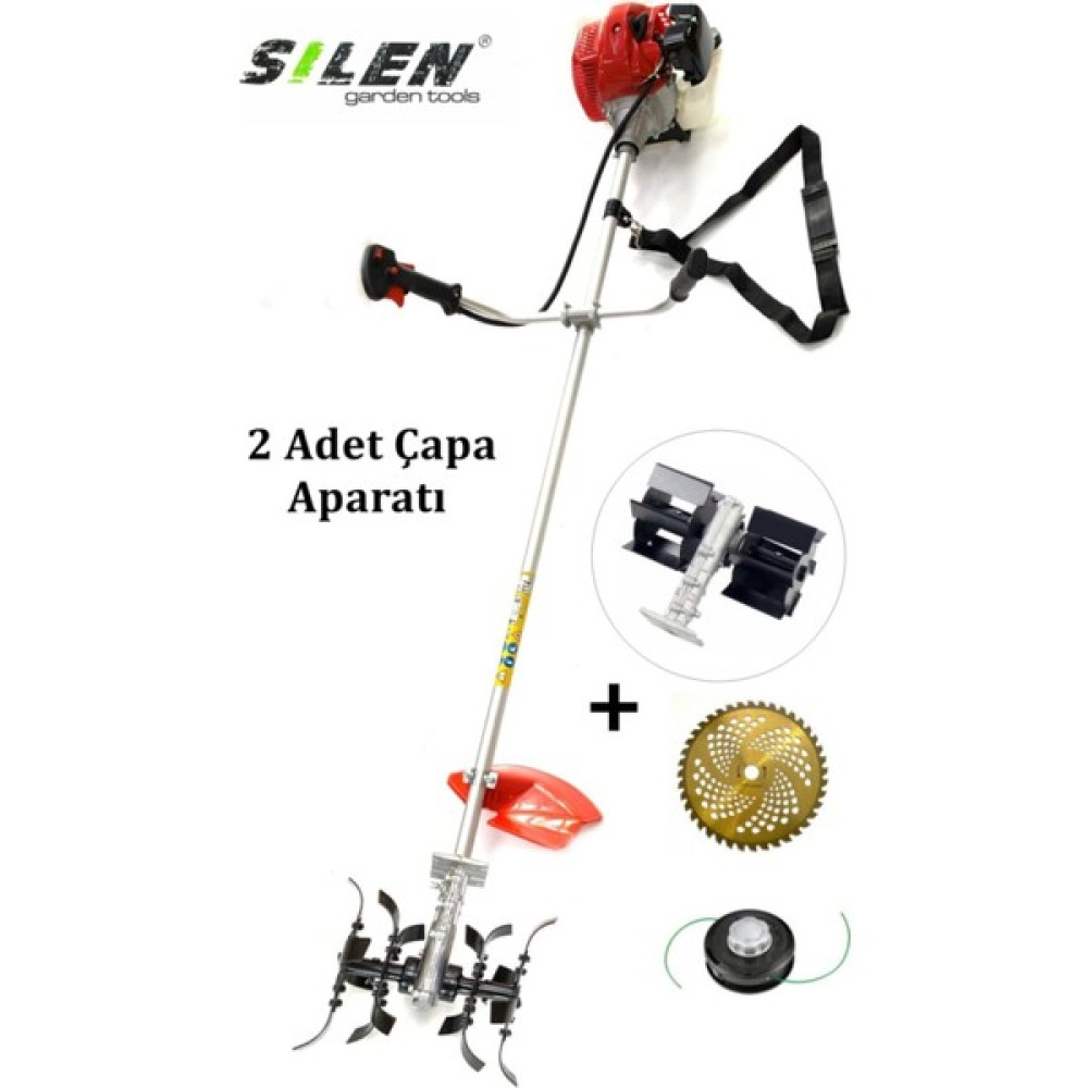 Silen Yan Tırpan + Çapa Makinesi (2 Adet Çapa) 3.2kw 4.6hp Bahçe Makinesi Fiyatı