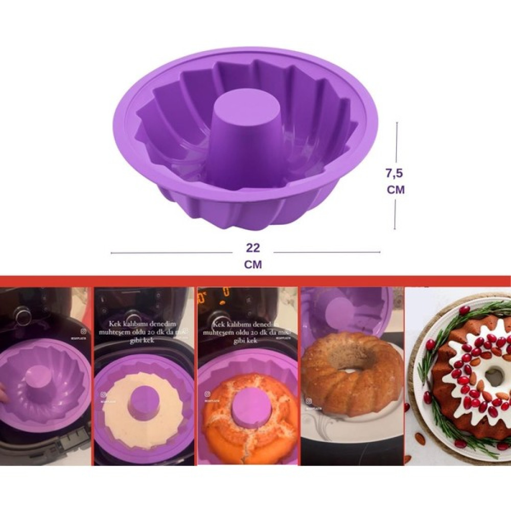 Silicolife Airfryer Silikon Kek Kalıbı 22 cm - Hava Fritözleriyle Uyumlu – SL14 - Renk - Lila Kek Kalıpları Fiyatı