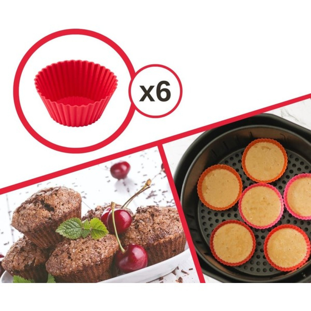 Silicolife Airfryer Silikon Kek Muffin Kalıbı 6’lı, Tüm Hava Fritözleriyle Uyumlu Kek Kalıpları Fiyatı