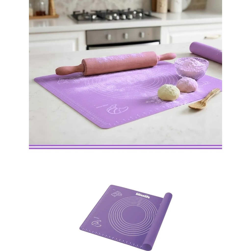 Silicolife Ölçülü Büyük Hamur Matı 45*60 cm Lila - 1 Adet Diğer Fiyatı