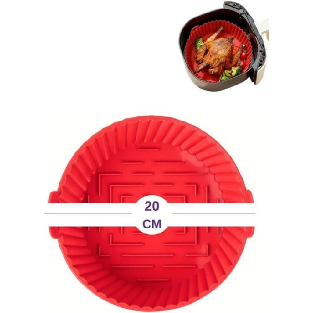 Silicolife Onikiden Airfryer Silikon Pişirme Kabı ve 6’lı Kek Muffin Kalıbı Set- Tüm Hava Fritözleriyle Uyumlu - Renk - Kırmızı Kek Kalıpları Fiyatı