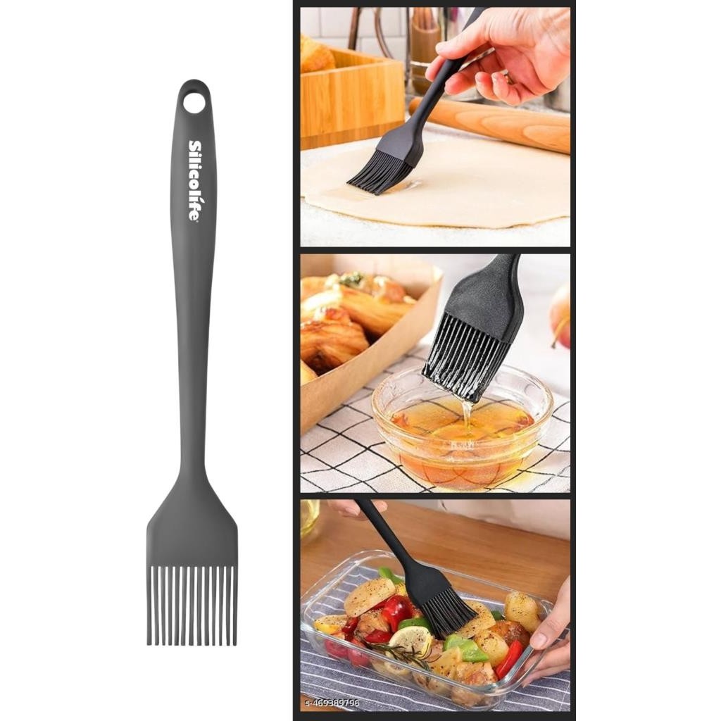 Silicolife Yumurta Fırçası, Isıya Dayanıklı Yanmaz Yapışmaz Tek Parça Silikon Fırça 21CM Antrasit - Renk Diğer Fiyatı