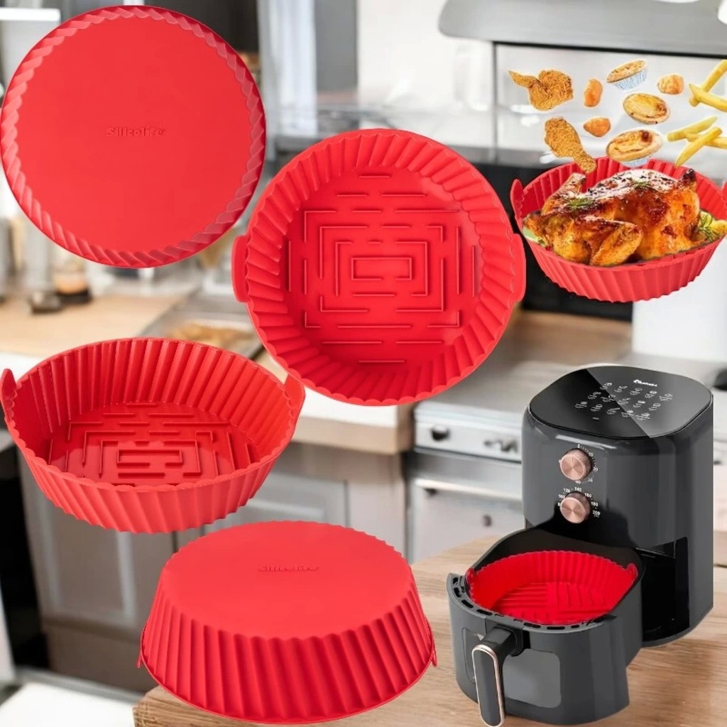 Silicolife Yuvarlak Airfryer Pişirme Kabı - Kırmızı Kek Kalıpları Fiyatı