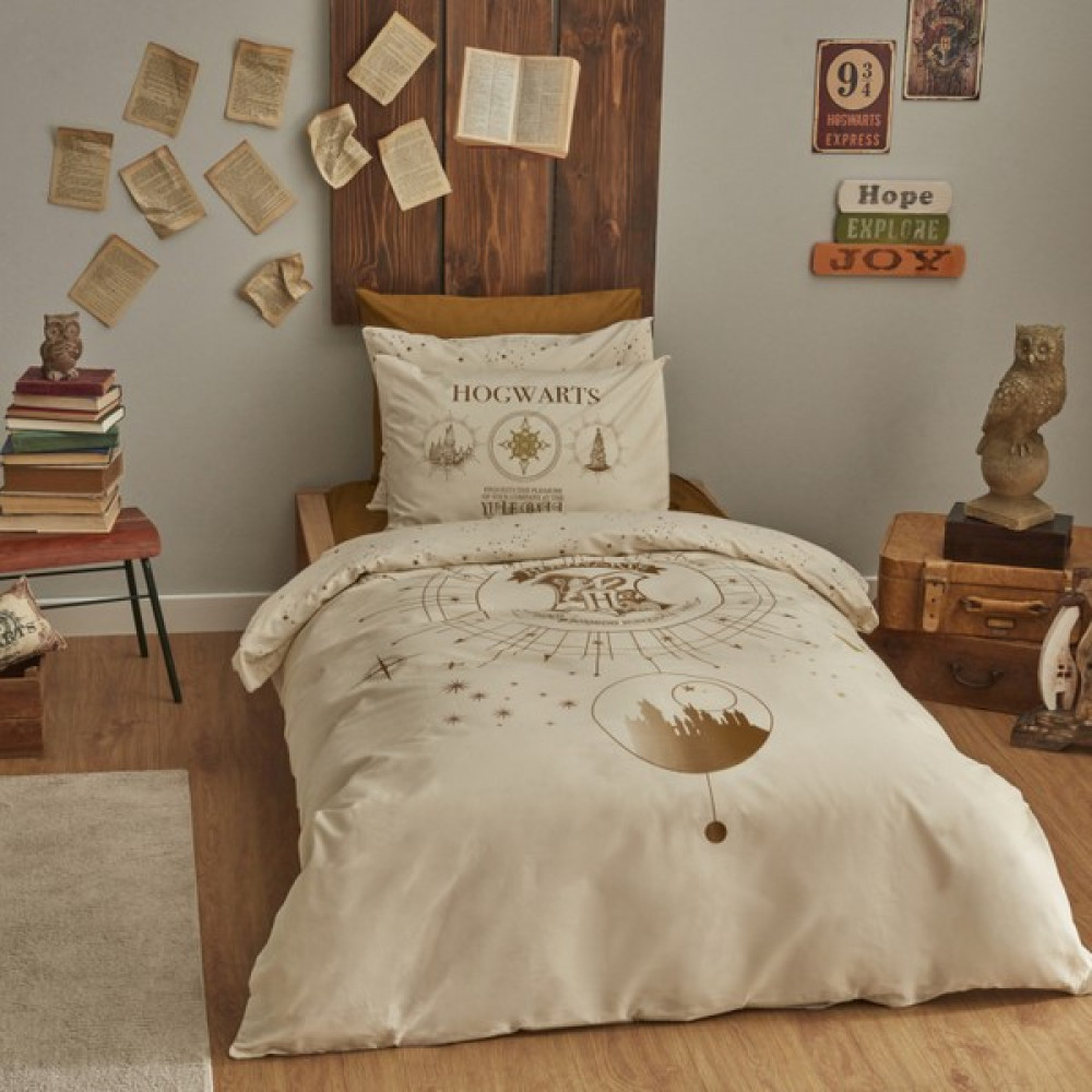 Silikomart Karaca Home Harry Potter Charm Pamuk Çift Kişilik Nevresim Takımı - Bej - Kahverengi - 200 x 220 cm Nevresim Takımı Fiyatı