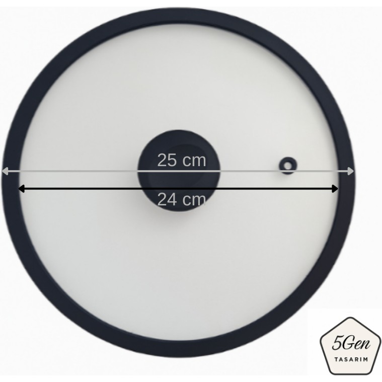 Silikon Çerçeveli ve Kulplu Modern Cam Tencere Kapağı – Tencere Çizmez, Sessiz Kapanan Soft Tasarım (18-20-24-26-28 Cm) - 24CM Tencere / Tava Setleri Fiyatı