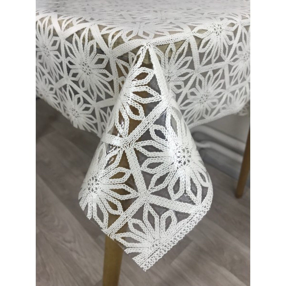 Silinebilir Lüks Pvc Yemek Masa Örtüsü - Açık Krem - 100 x 140 cm Masa Örtüsü Fiyatı