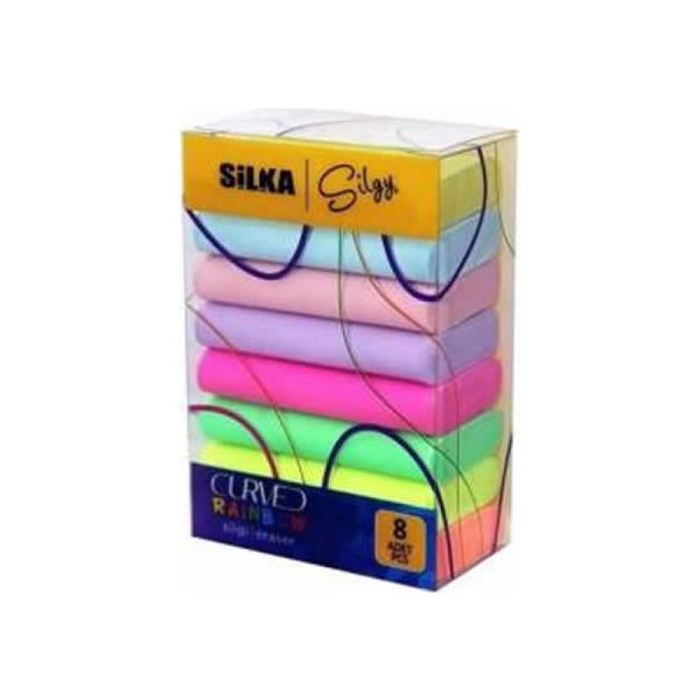 Si̇lka Art 51 Curved Rainbow Neon Pastel Silgi 8'li Silgi Fiyatı