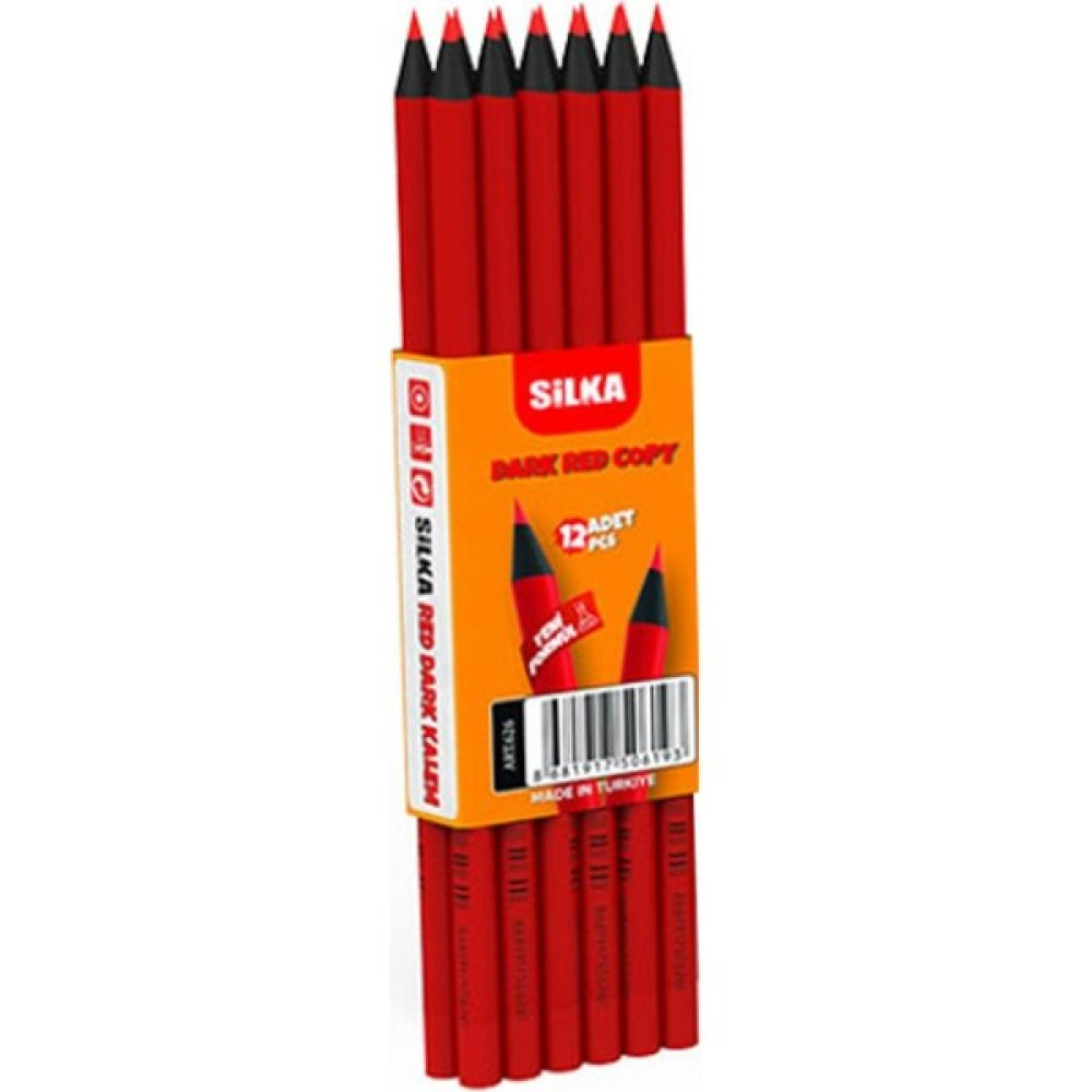 Silka Dark Kırmızı Kopya Kalemi 12 Adet ART-626 Kurşun (Ahşap) Kalem Fiyatı