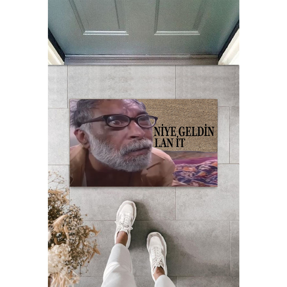 Silkcoat Home Ankamodahome Kişiye Özel Tasarım Paspas-dijital Baskı -kapı Önü Paspası - Niye Geldin Lan It Paspası 45 x 70 Beden Paspas Fiyatı
