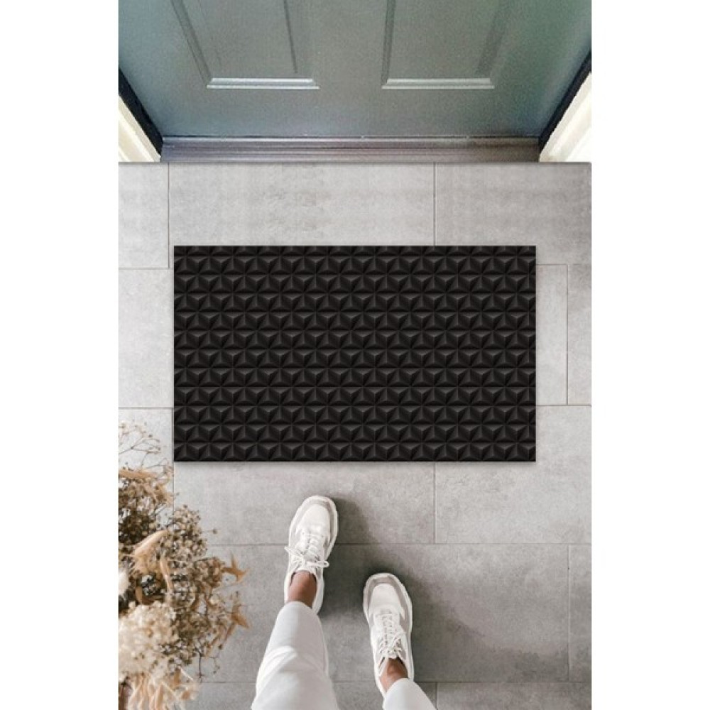 Silkcoat Home İç ve Dış Mekan Siyah Kapı Önü Paspası 3D Üçgen Desen Paspas - 45 x 70 cm Paspas Fiyatı