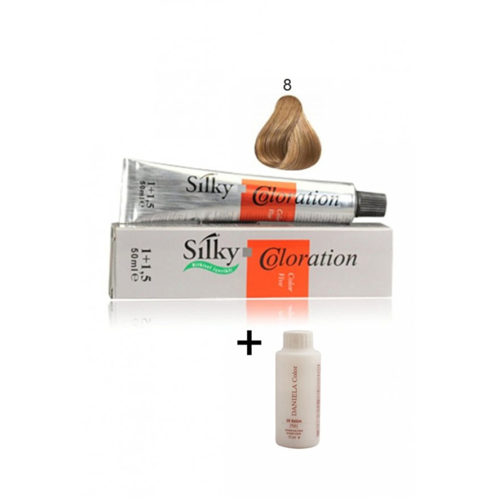 Silky Bitkisel Icerikli Sac Boyasi 8 Acik Kumral 1+1.5 50 Ml Hamilelere Ozel Sac Boyasi Saç Bakım Maskeleri & Serumlar & Spreyler Fiyatı